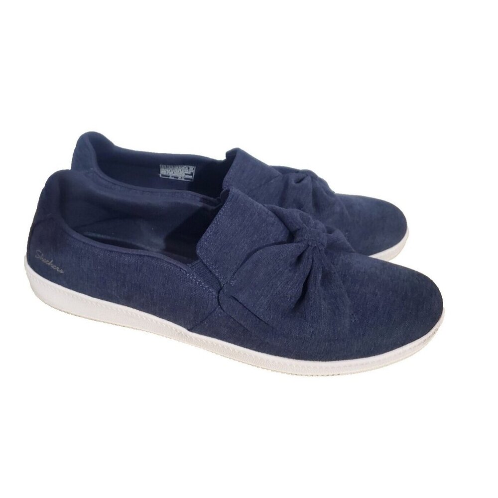 Skechers Madison Ave My Town Walking Shoes Blue Bow Wome's Sz 9.5